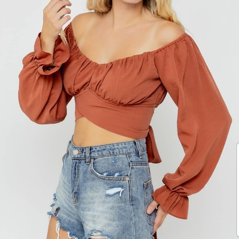 Off the shoulder crop top